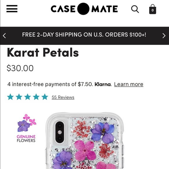 Case-mate iPhone Xs or X Pressed Flower Phone Case - Picture 3 of 4